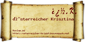 Österreicher Krisztina névjegykártya