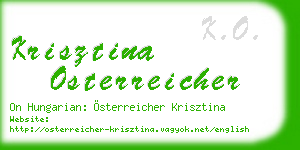 krisztina osterreicher business card